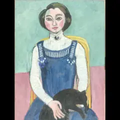 Portret kobiety z kotem, dzieło z kolekcji muzeum sztuki nowoczesnej Paryż.