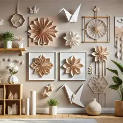 Inspirujące rzeźby z papieru jak zrobić. Dekoracje ścienne z origami, kwiaty, żurawie, motyle i geometryczne kształty.